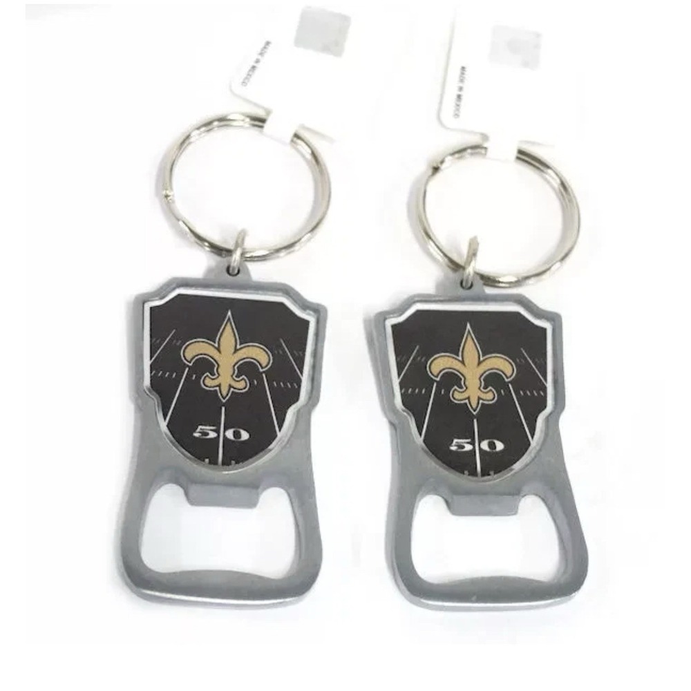 NFL New Orleans Saints Keychain with Bottle Opener, 2 Pack